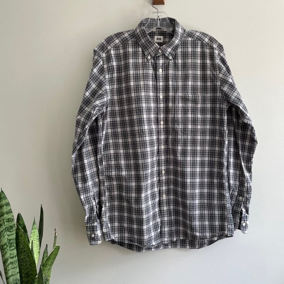 Uniqlo Mens S Long Sleeve Checkerboard Work Casual Shirt - Picture 4 of 5